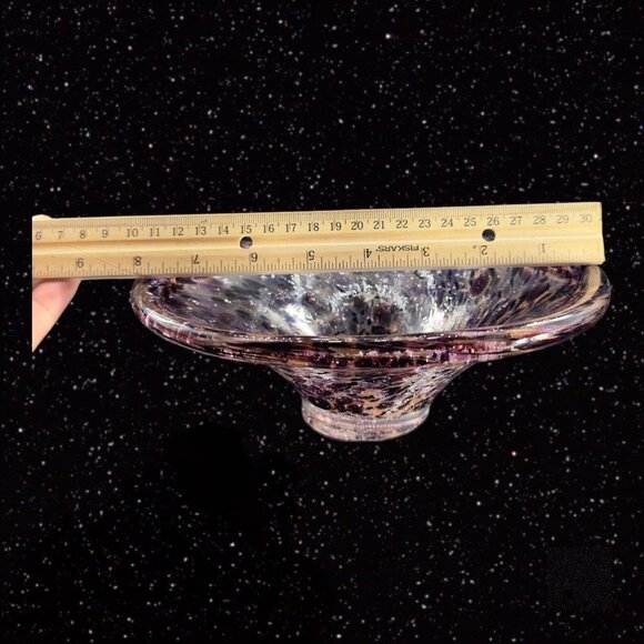 Julia Knight ARGENTO Amethyst Purple Oval Bowl Dish With Silver Flecks Signed - Picture 4 of 16